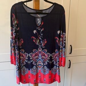 Modern Edition Navy Tunic with Red Paisley Border